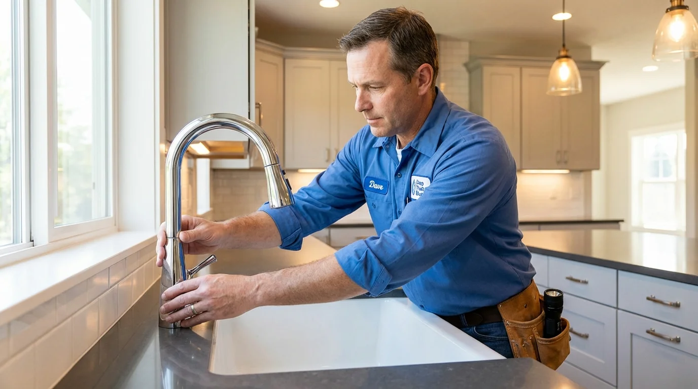 Kitchen faucet installation by Johns Plumbing LLC in High Point